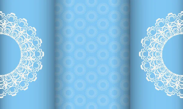 Blauer Hintergrund Mit Griechisch Weißen Ornamenten Für Die Gestaltung Unter — Stockvektor