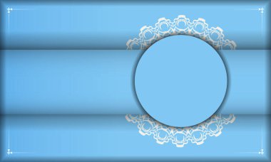 Klasik beyaz desenli açık mavi arkaplan ve metin için boşluk