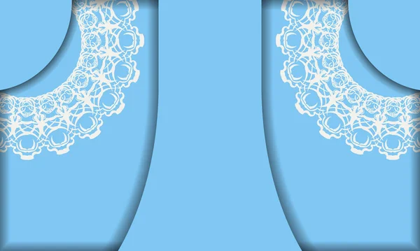 Arrière Plan Couleur Bleue Avec Mandala Ornement Blanc Place Pour — Image vectorielle