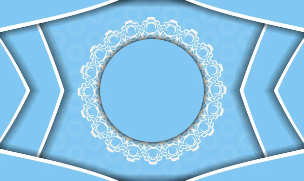 Fondo Color Azul Con Patrón Blanco Griego Para Diseño Bajo — Archivo Imágenes Vectoriales