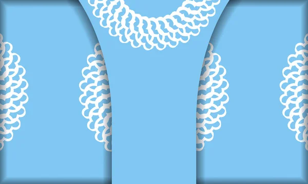 Blauer Hintergrund Mit Mandala Muster Und Platz Unter Ihrem Logo — Stockvektor