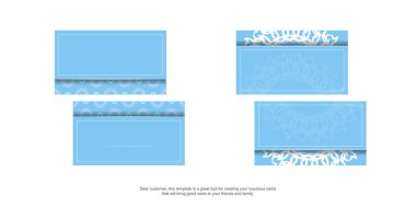 Kart açık mavi ve kişiliğiniz için beyaz desenli..