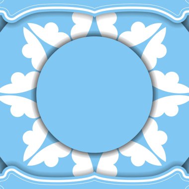 Logo veya metin altında tasarım için lüks beyaz desenli mavi arkaplan