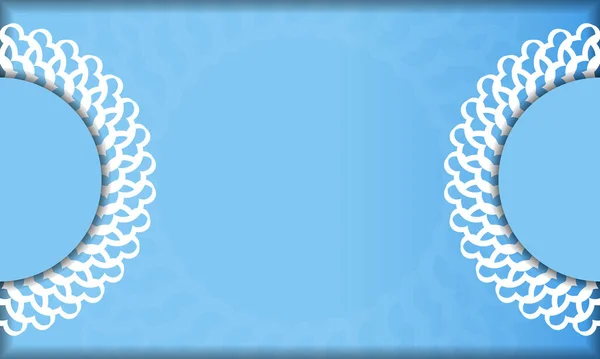 Blaue Farbe Hintergrund Mit Vintage Muster Für Logo Oder Text — Stockvektor
