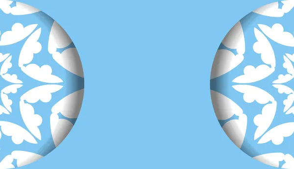 Fondo Color Azul Con Adorno Blanco Mandala Lugar Para Logotipo — Archivo Imágenes Vectoriales