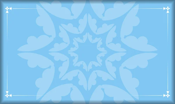 Голубой Фон Индийскими Белыми Орнаментами Оформления Ваш Логотип Текст — стоковый вектор