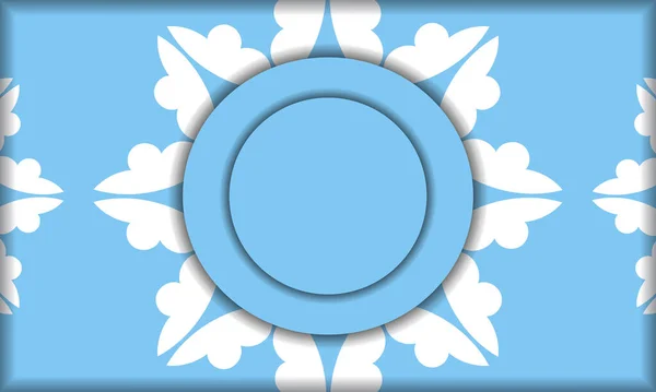 Blaue Banner Vorlage Mit Mandala Ornament Und Platz Unter Ihrem — Stockvektor