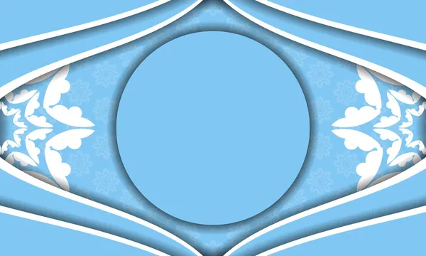 Modrá Barva Banner Šablona Vintage Bílým Vzorem Pro Design Pod — Stockový vektor