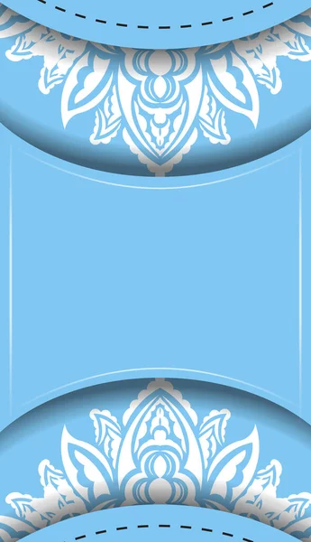 Modèle Bannière Couleur Bleue Avec Motif Blanc Grec Pour Conception — Image vectorielle