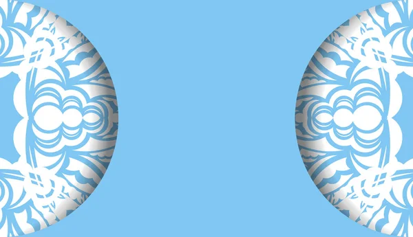 Blaue Bannervorlage Mit Abstrakten Weißen Ornamenten Für Das Logo Design — Stockvektor