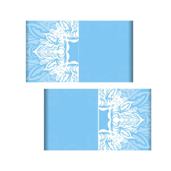 Flyer Vorlage Blauer Farbe Mit Luxuriösem Weißen Muster Ist Druckbereit — Stockvektor