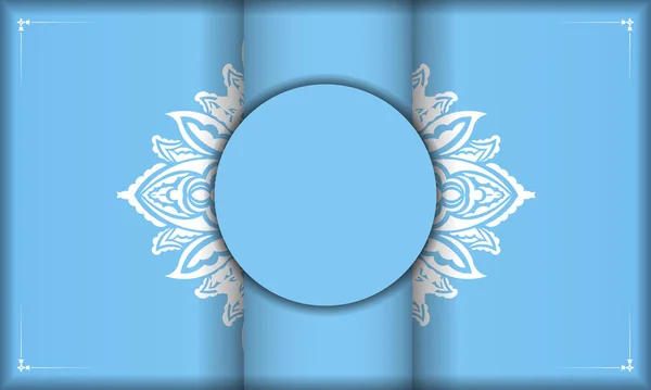 Modrá Barva Banner Šablona Řecky Bílým Vzorem Pro Design Pod — Stockový vektor
