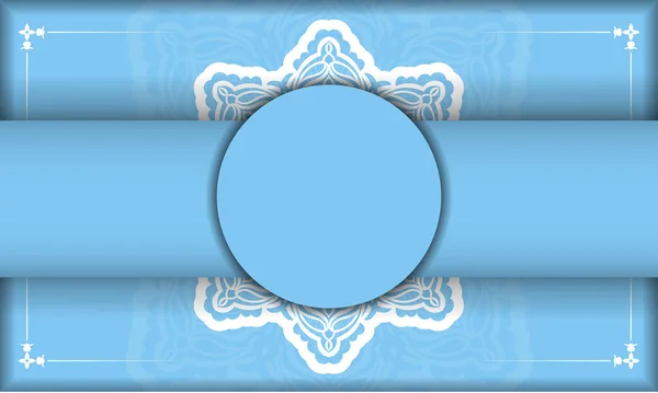 Niebieski Kolor Szablon Baner Abstrakcyjnym Białym Wzorem Miejsce Logo Lub — Wektor stockowy