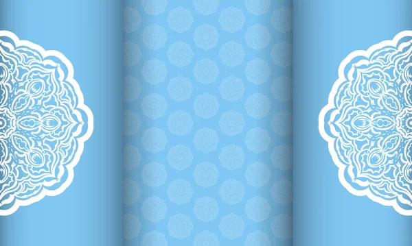 Banner Von Blauer Farbe Mit Mandala Muster Für Die Gestaltung — Stockvektor