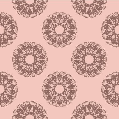 Pembe desenli, klasik süslemeli.