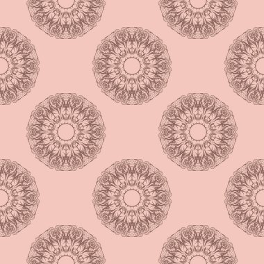 Pembe desenli, klasik süslemeli.