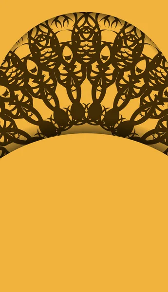 Klasik kahverengi desenli sarı pankart ve metninizin altında