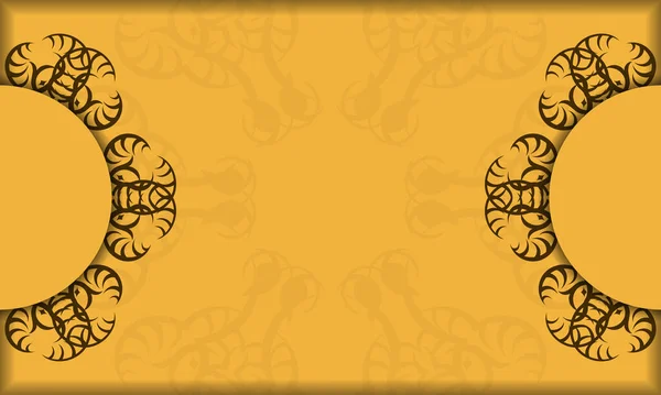 Желтый Баннер Коричневым Цветом Местом Вашего Логотипа Текста — стоковый вектор
