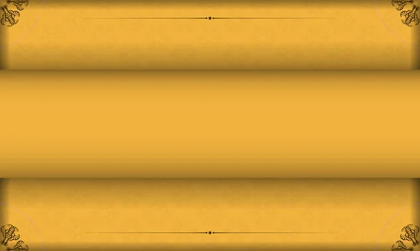Желтый Цветовой Баннер Абстрактным Коричневым Рисунком Оформления Вашим Логотипом Текстом — стоковый вектор