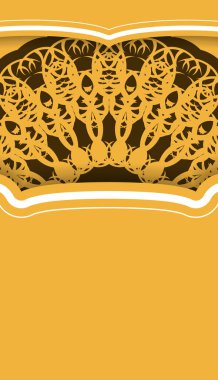 Klasik kahverengi desenli sarı arkaplan ve metnin altına yerleştir