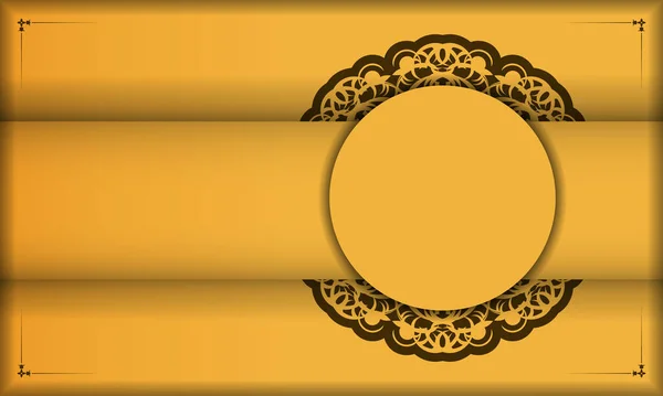 Κίτρινο Φόντο Καφέ Στολίδια Και Θέση Για Λογότυπο Κείμενο — Διανυσματικό Αρχείο