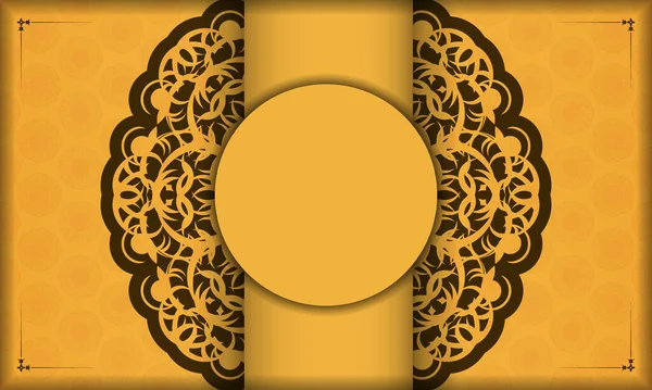 Φόντο Κίτρινο Χρώμα Vintage Καφέ Μοτίβο Για Σχεδιασμό Λογότυπο Κείμενο — Διανυσματικό Αρχείο