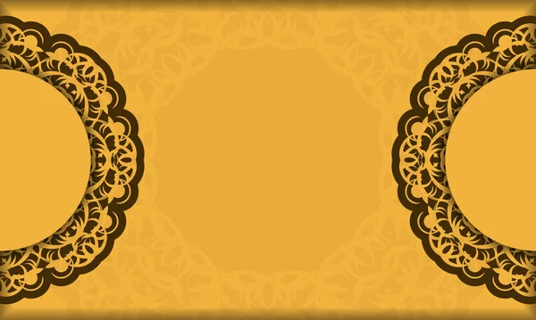 Logo Veya Metin Altında Tasarım Için Soyut Kahverengi Desenli Sarı — Stok Vektör