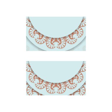 Kişileriniz için antika mercan süsü içeren deniz mavisi renkli kartvizit..