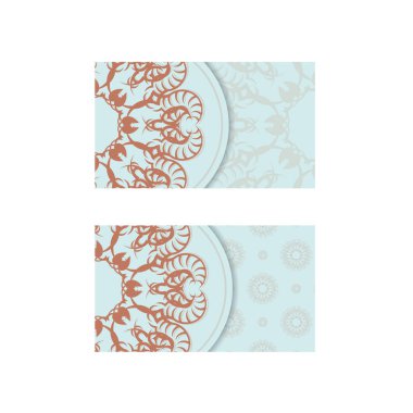 Kişileriniz için soyut mercan süsü içeren aquamarine renkli kartvizit.