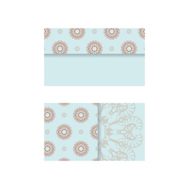 İşiniz için Yunan mercan desenli deniz mavisi kartviziti.