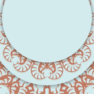 Tasarımınız için klasik mercan desenli aquamarine kartı.