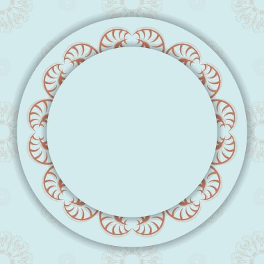 Tebrik etmek için mandala mercan desenli Aquamarine kartı..