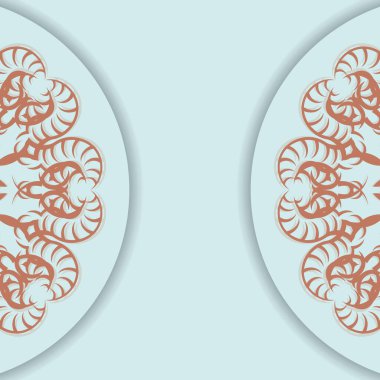 Üzerinde mercan mandala olan bu akuamarin kartı basılmaya hazır..