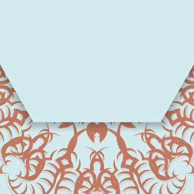 Markanız için mandala mercan süsü içeren Aquamarine renk kartı.