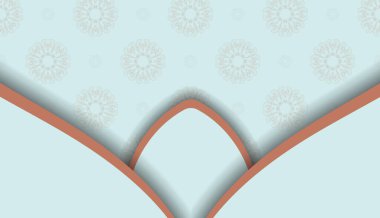 Mercan mandala ve metin uzayı ile Aquamarine bayrağı