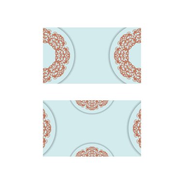 Markanız için lüks mercan desenli bir aquamarine kartviziti..