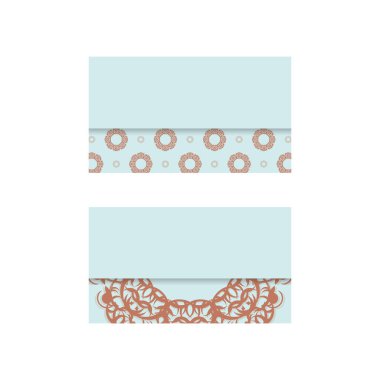 Aquamarine renginde kartvizit, markanız için lüks mercan süslemeleri..