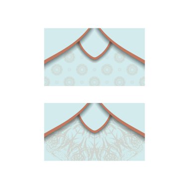 Kişiliğiniz için mercan motifli aquamarine renkli kartvizit.