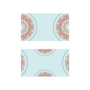 Markanız için soyut mercan süsü içeren deniz mavisi renkli kartvizit..