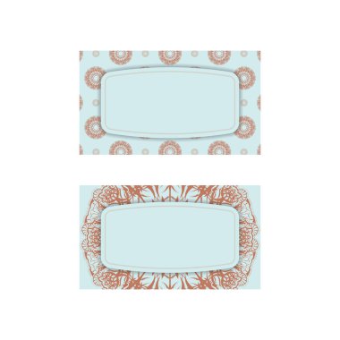 Kişiliğiniz için Yunan mercan tasarımlı bir aquamarine kartviziti.