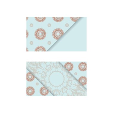 Kontaklarınız için lüks mercan desenli aquamarine renkli kartvizit.