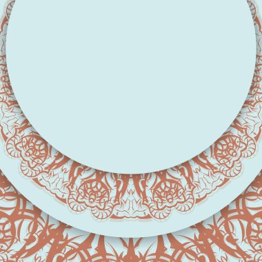Tasarımınız için mercan desenli mandala içeren Aquamarine renk broşürü.