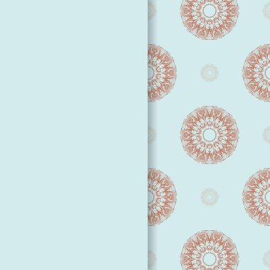 Markanız için Yunan mercan desenli aquamarine broşürü.