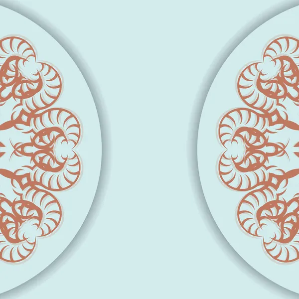 Üzerinde mercan mandala olan bu akuamarin kartı basılmaya hazır..