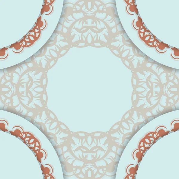 Yunan mercan süslemeleri tipografi için hazırlanmış Aquamarine kartpostalı.