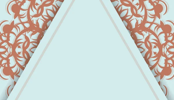 Baner Couleur Aigue Marine Avec Motif Corail Grec Pour Conception — Image vectorielle