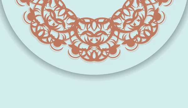 Банер Кольорі Аквамарину Абстрактним Кораловим Орнаментом Дизайну Логотипу — стоковий вектор