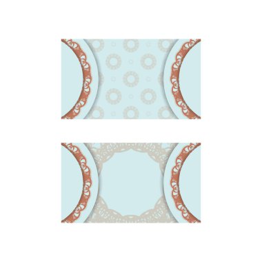 Kişiliğiniz için eski mercan süslemeleri içeren deniz mavisi renkli kartvizit.