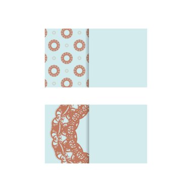 Kişiliğiniz için mandala mercan süsü içeren aquamarine renkli kartvizit.