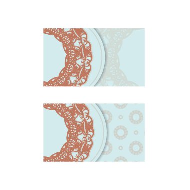 Kontaklarınız için lüks mercan desenli aquamarine renkli kartvizit.